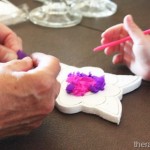 Styrofoam and tissue paper flower