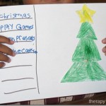 Making Christmas Christmas Trees with torn paper