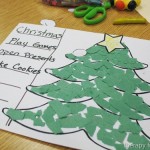 Making Christmas Christmas Trees with torn paper