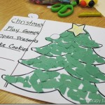 Making Christmas Christmas Trees with torn paper