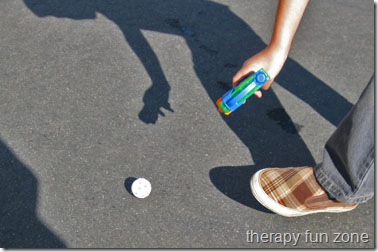 shooting water at a ball