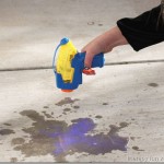 Summer fun with water and chalk for fine motor