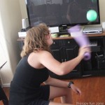 Pool Noodle Batting and Hitting Suspended Balls